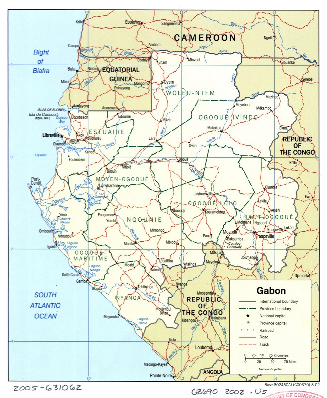 Large Detailed Political And Administrative Map Of Gabon With Roads