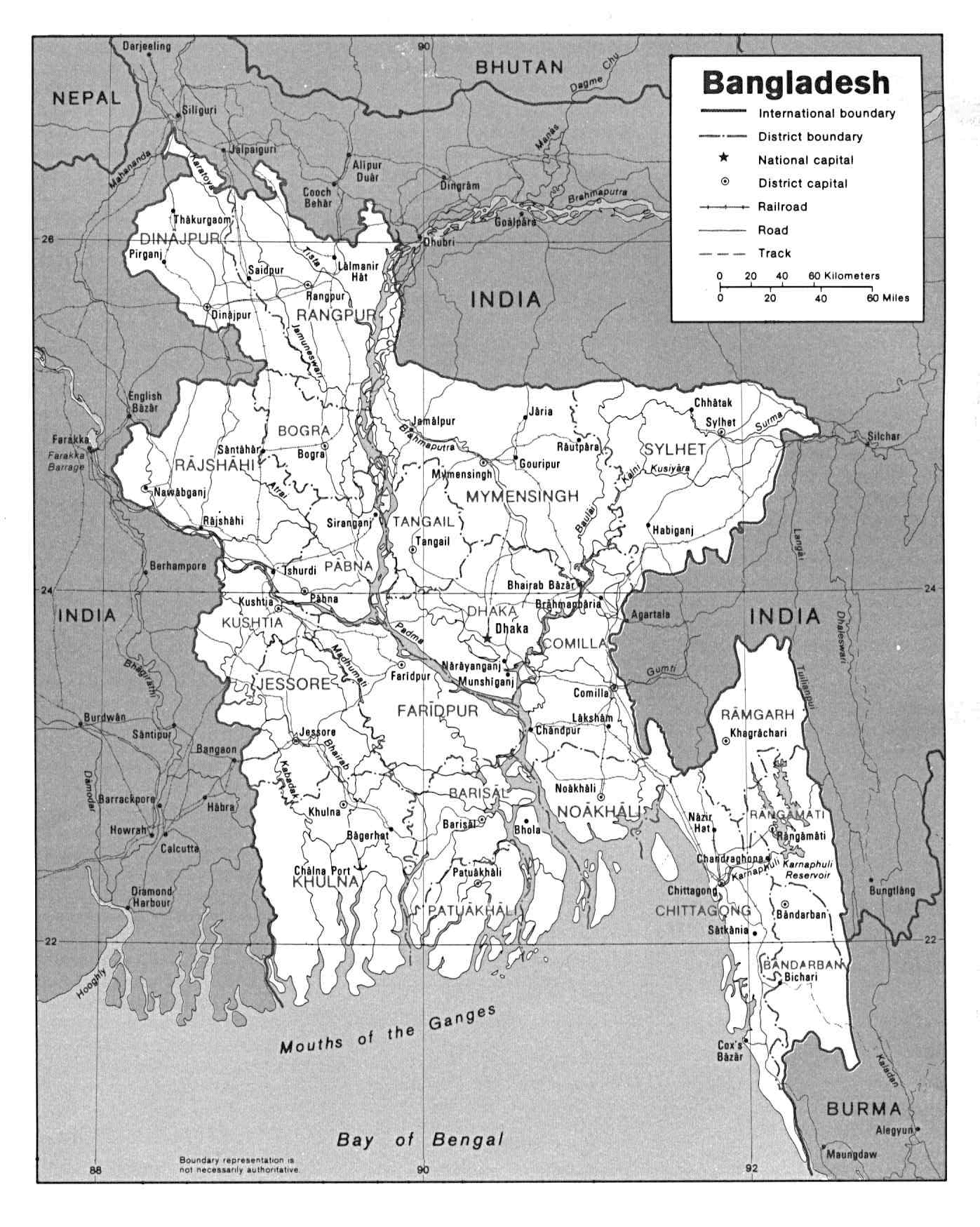 Administrative Map Of Bangladesh Maps Of Bangladesh Maps Of Asia
