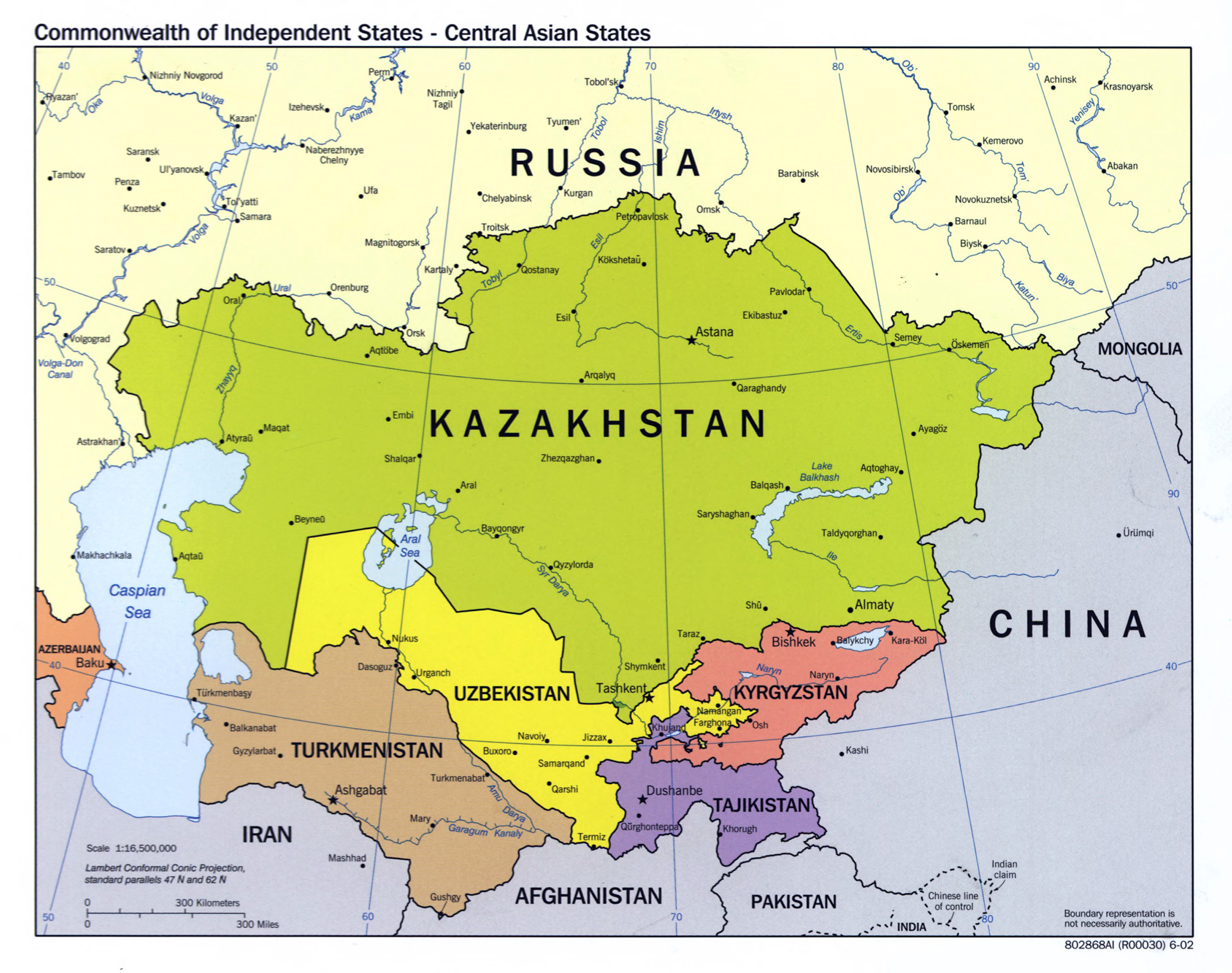 Political Map Of Central Asia Map Vector