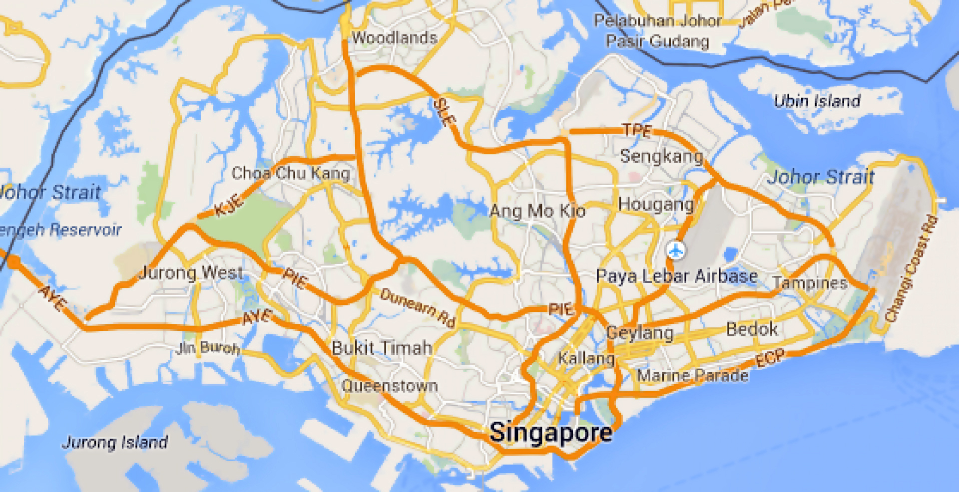 Physical Map Of Singapore