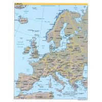 Large Scale Political Map Of Europe With Relief Capitals And Major Cities Europe