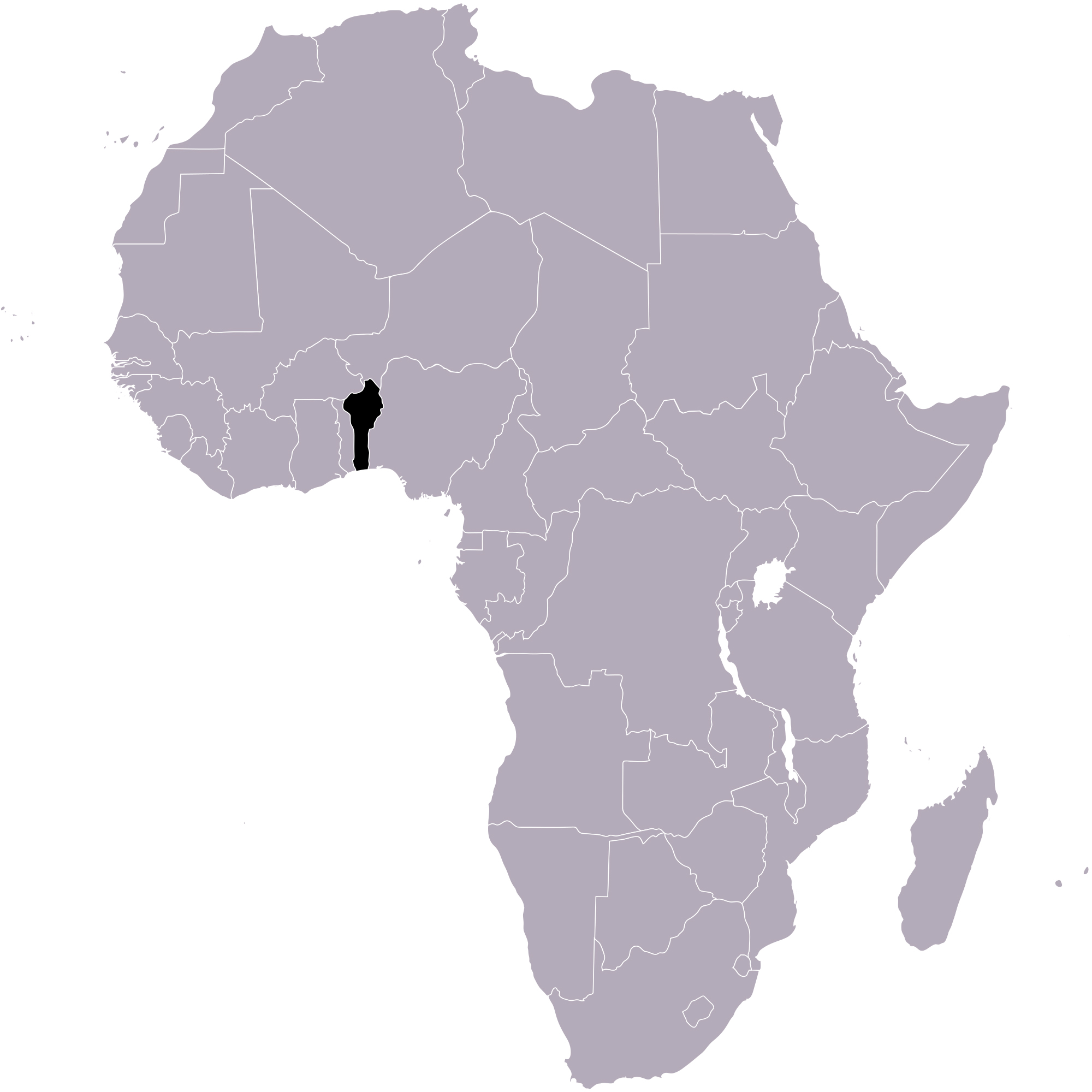 Large Location Map Of Benin In Africa Benin Africa Mapsland