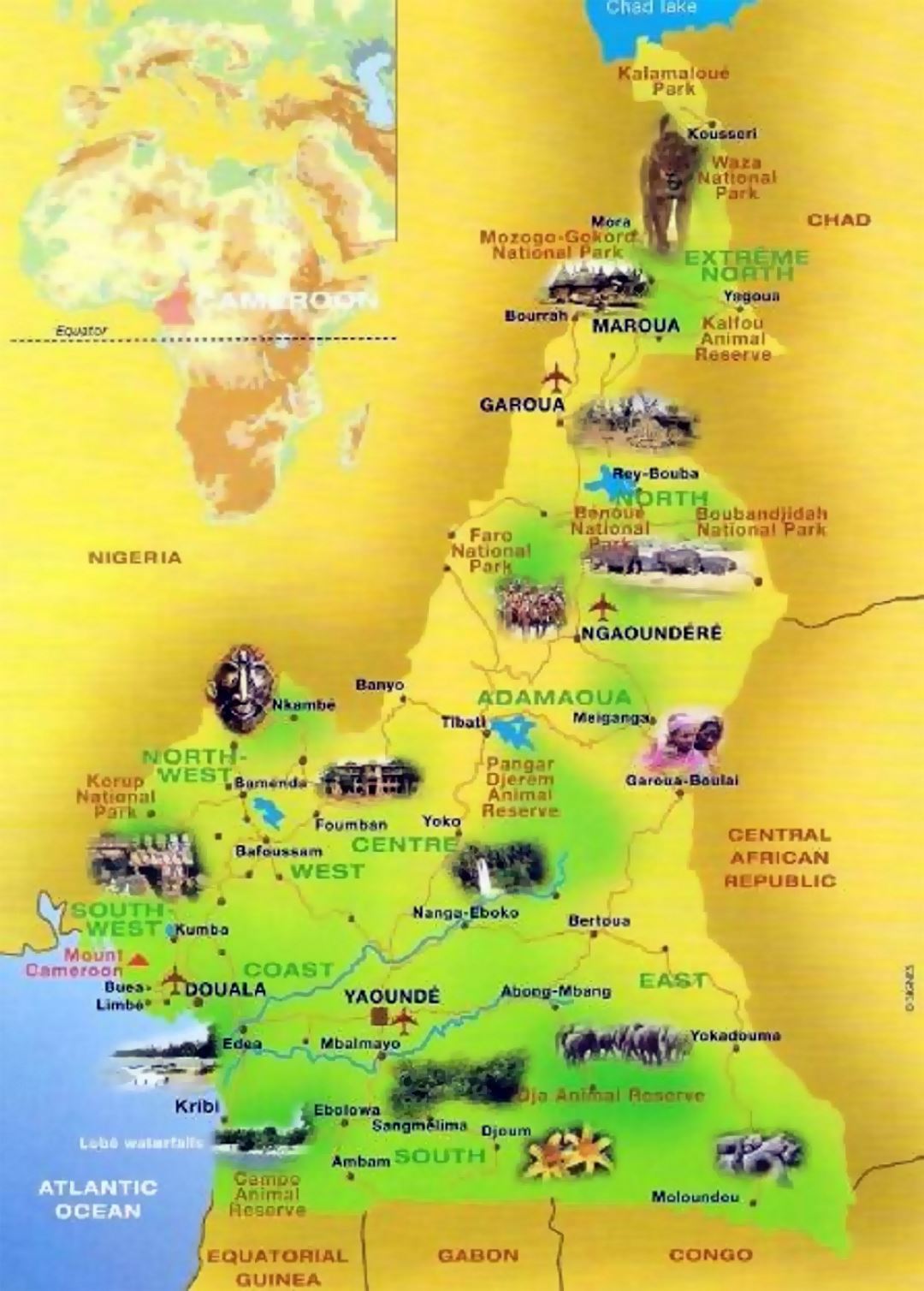 Detailed Tourist Map Of Cameroon Small 