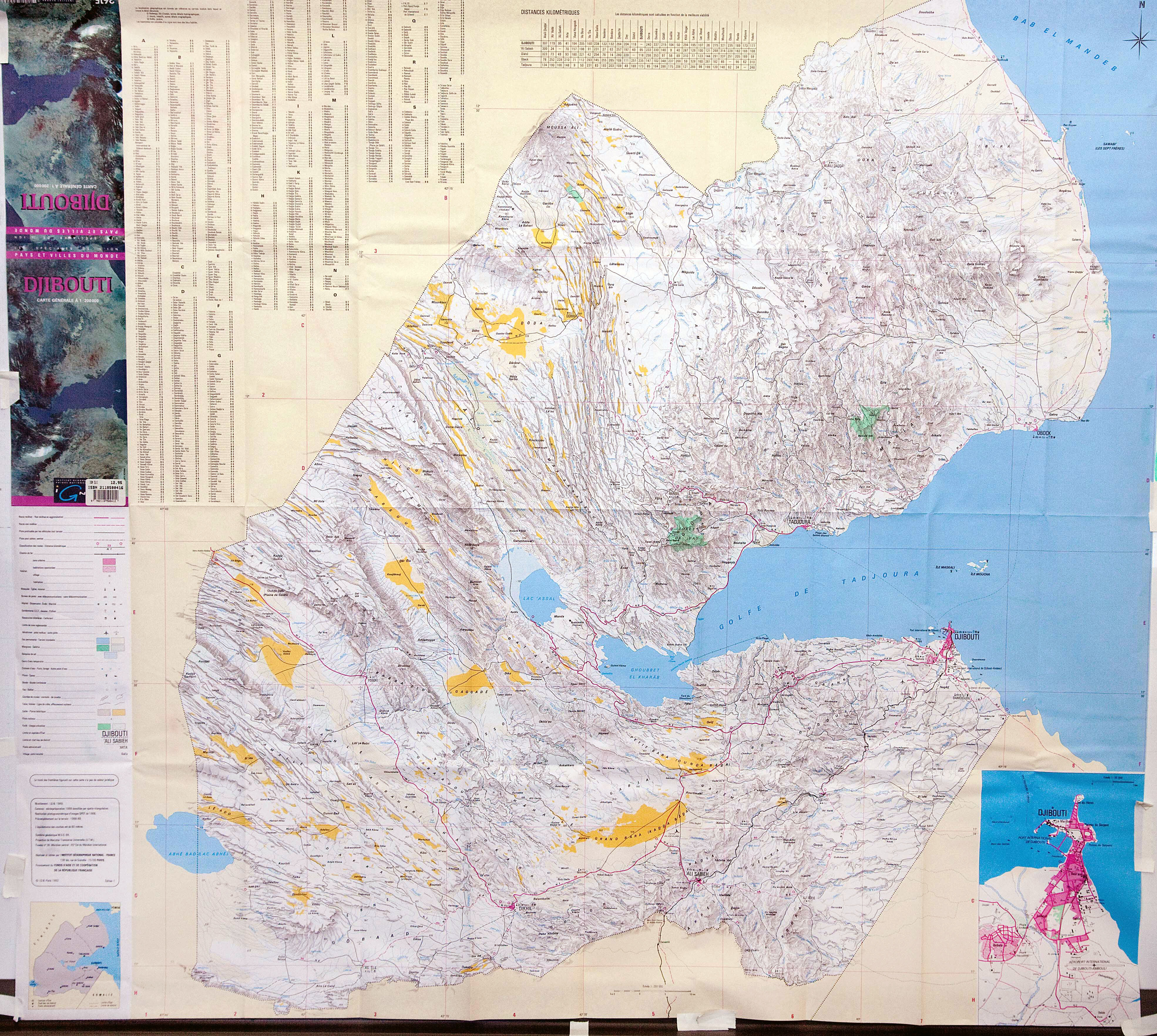 Large Detailed Map Of Djibouti With Relief And Other Marks Djibouti