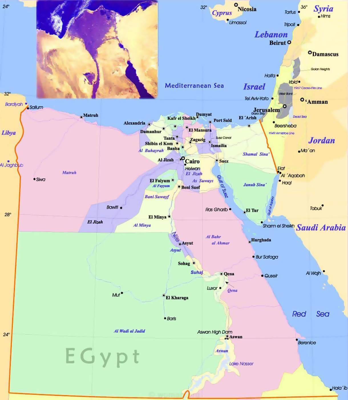 Political Map Of Egypt Egypt Governorates Map - vrogue.co