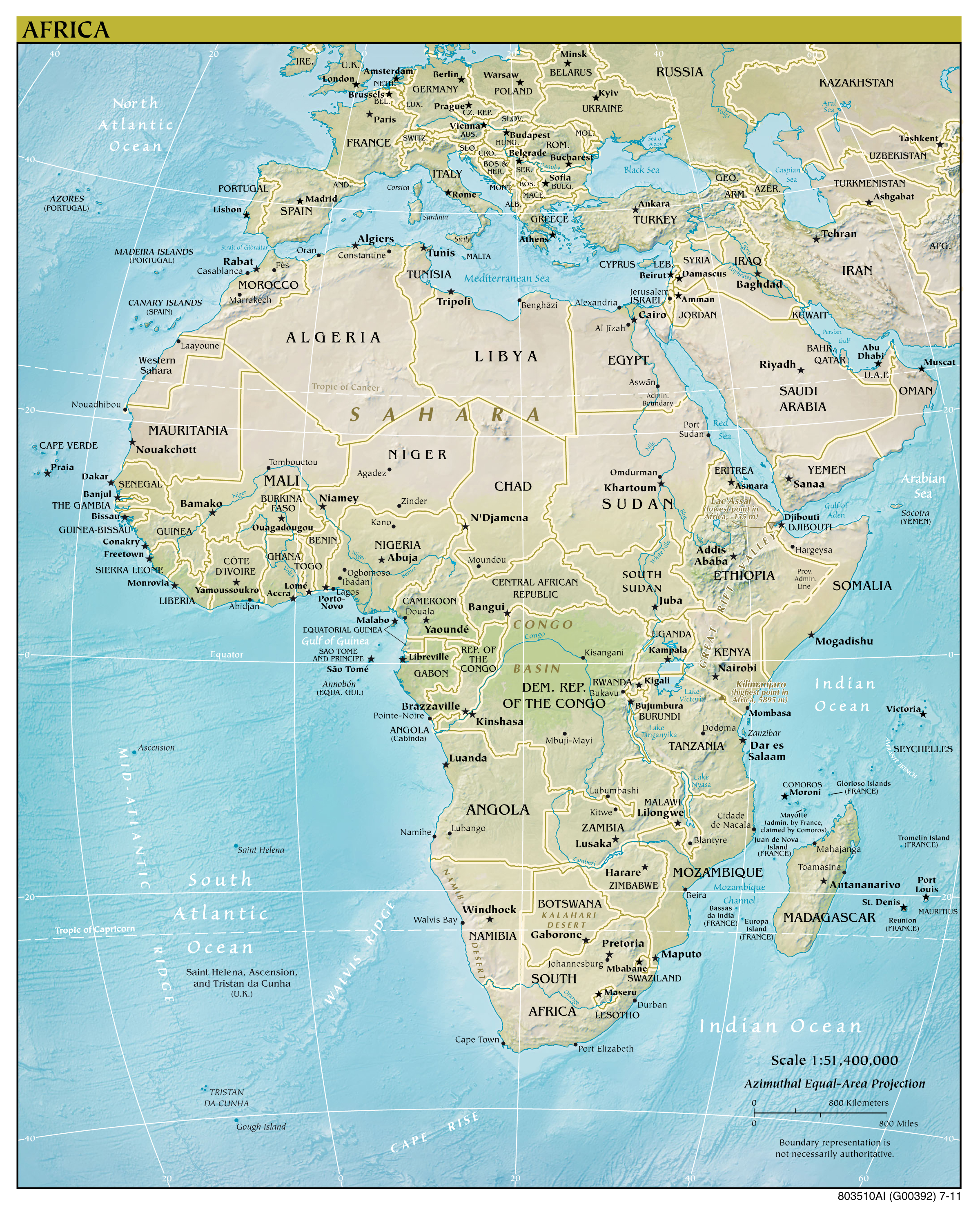Large Detailed Political Map Of Africa With All Capitals 1996 Maps Of