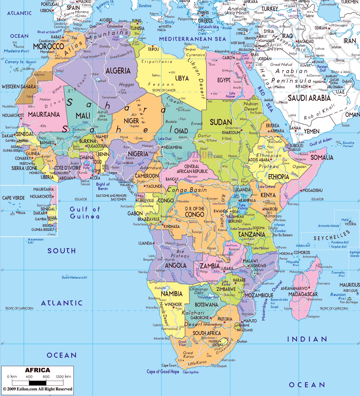 Large Detailed Political Map Of Africa With All Capitals And Major Images And Photos Finder 2859