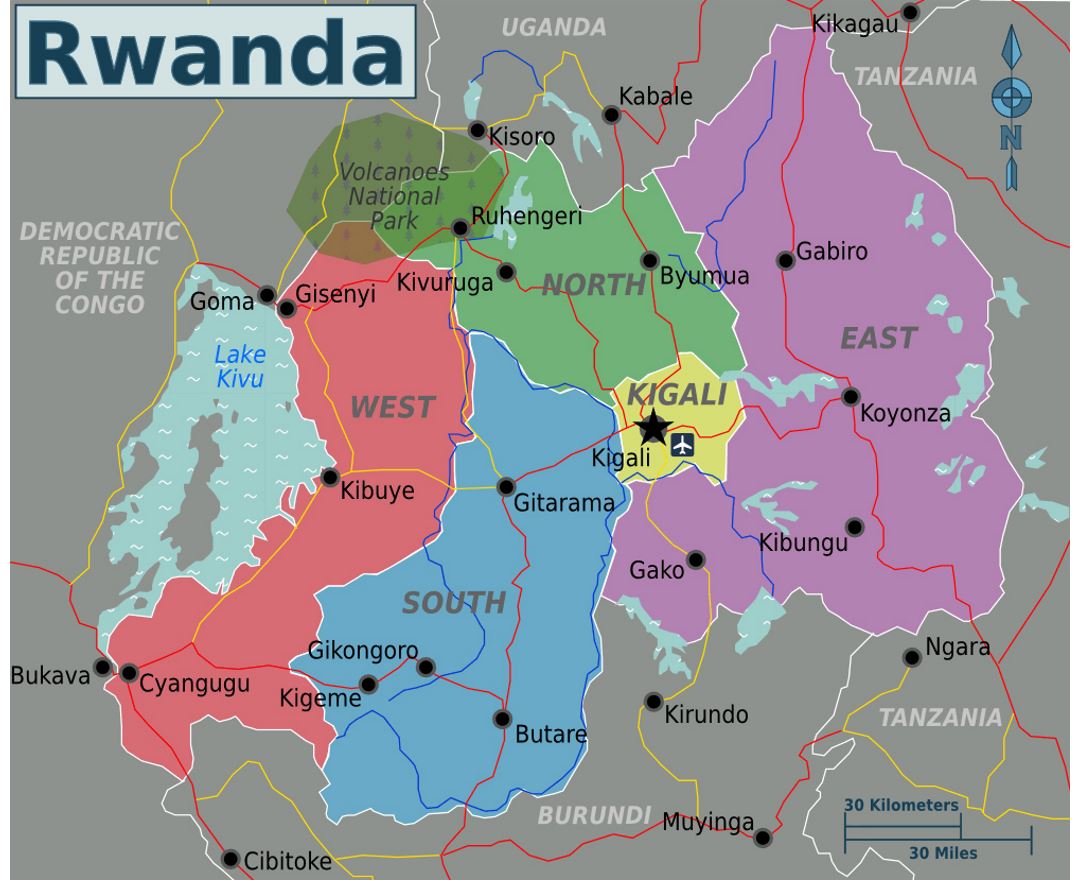 The Map Of Rwanda