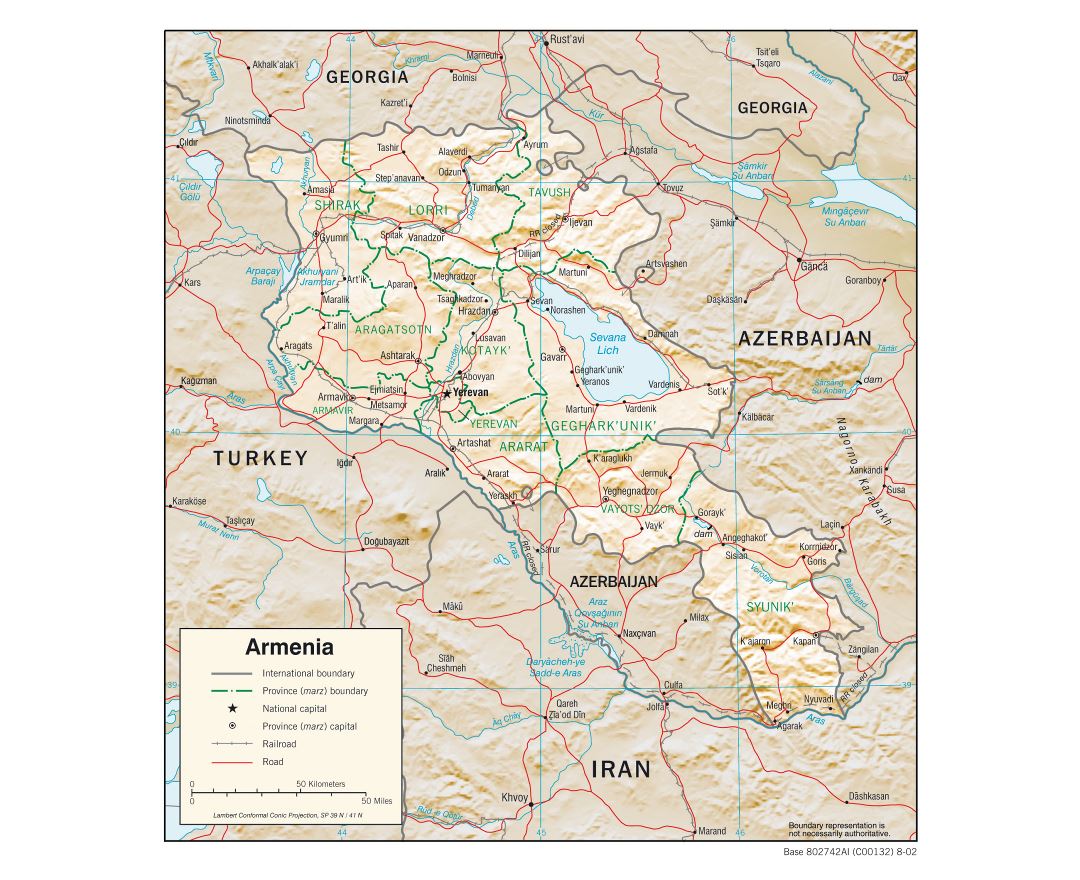 Map of Armenia - Cities and Roads - GIS Geography