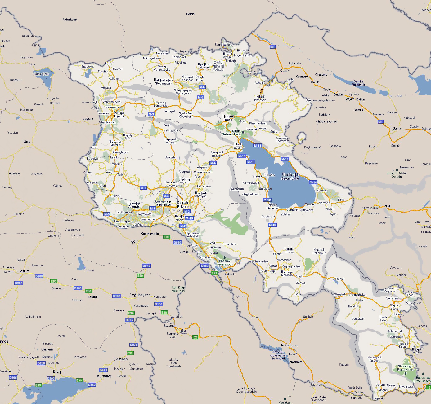 Armenia Map (Road) - Worldometer