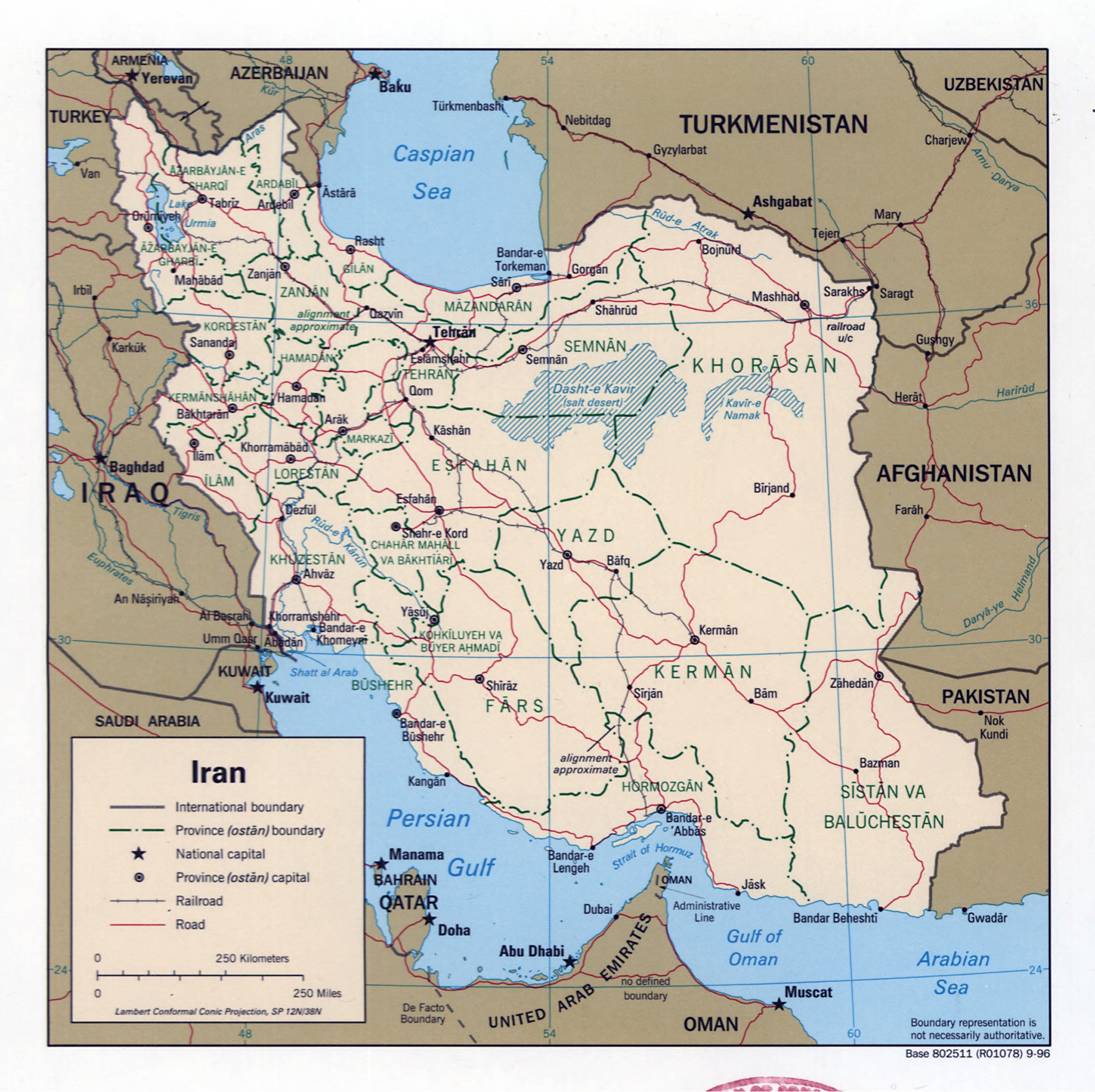 Large Detailed Political Map Of Iran With Relief Major Cities And ...