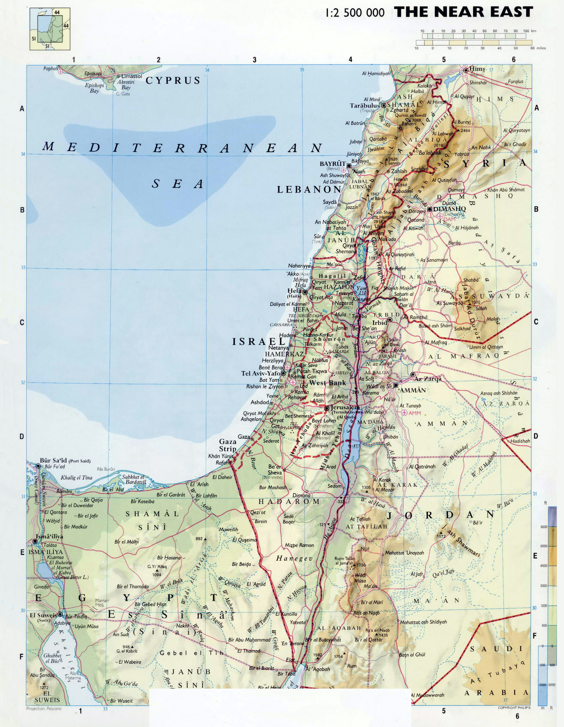 Large detailed physical map of Israel | Israel | Asia | Mapsland | Maps ...