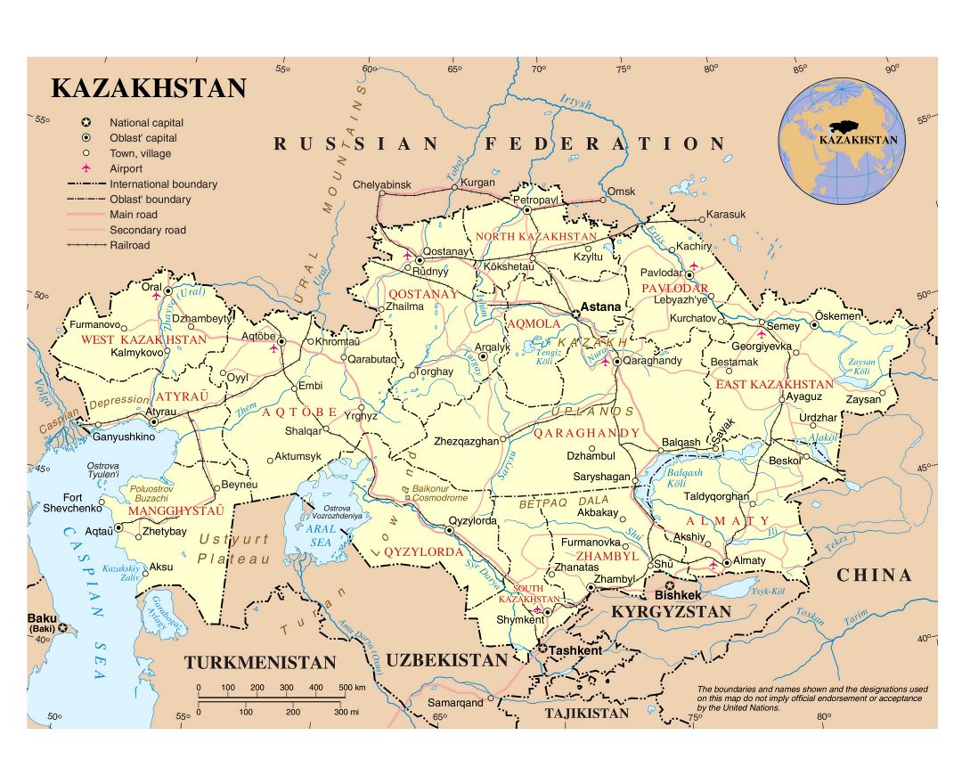 Maps of Kazakhstan | Collection of maps of Kazakhstan | Asia | Mapsland ...