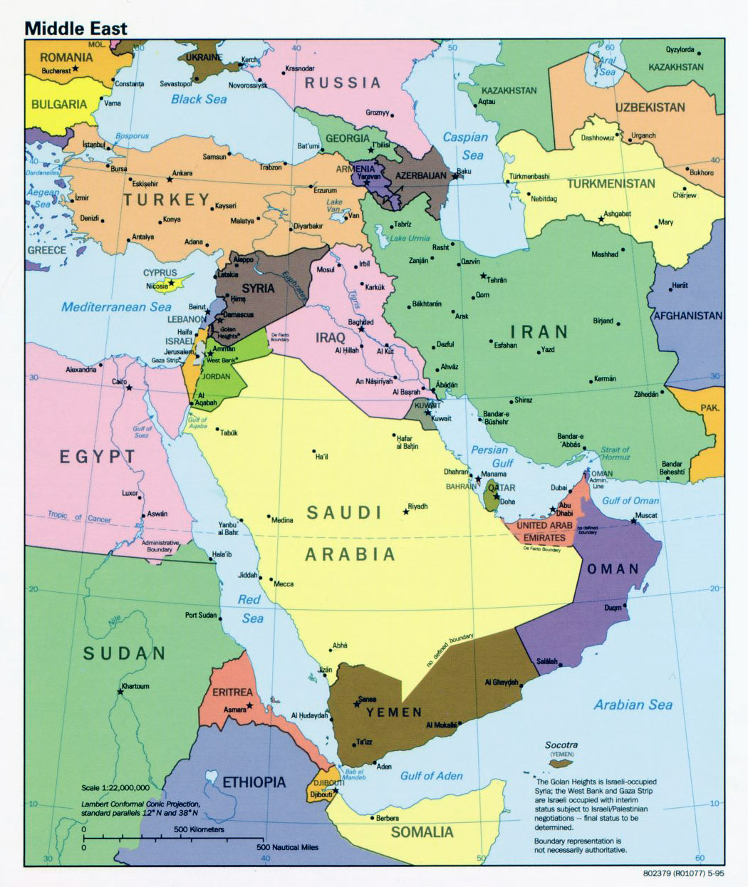 map of middle east with capitals Detailed Political Map Of The Middle East With Capitals And Major map of middle east with capitals