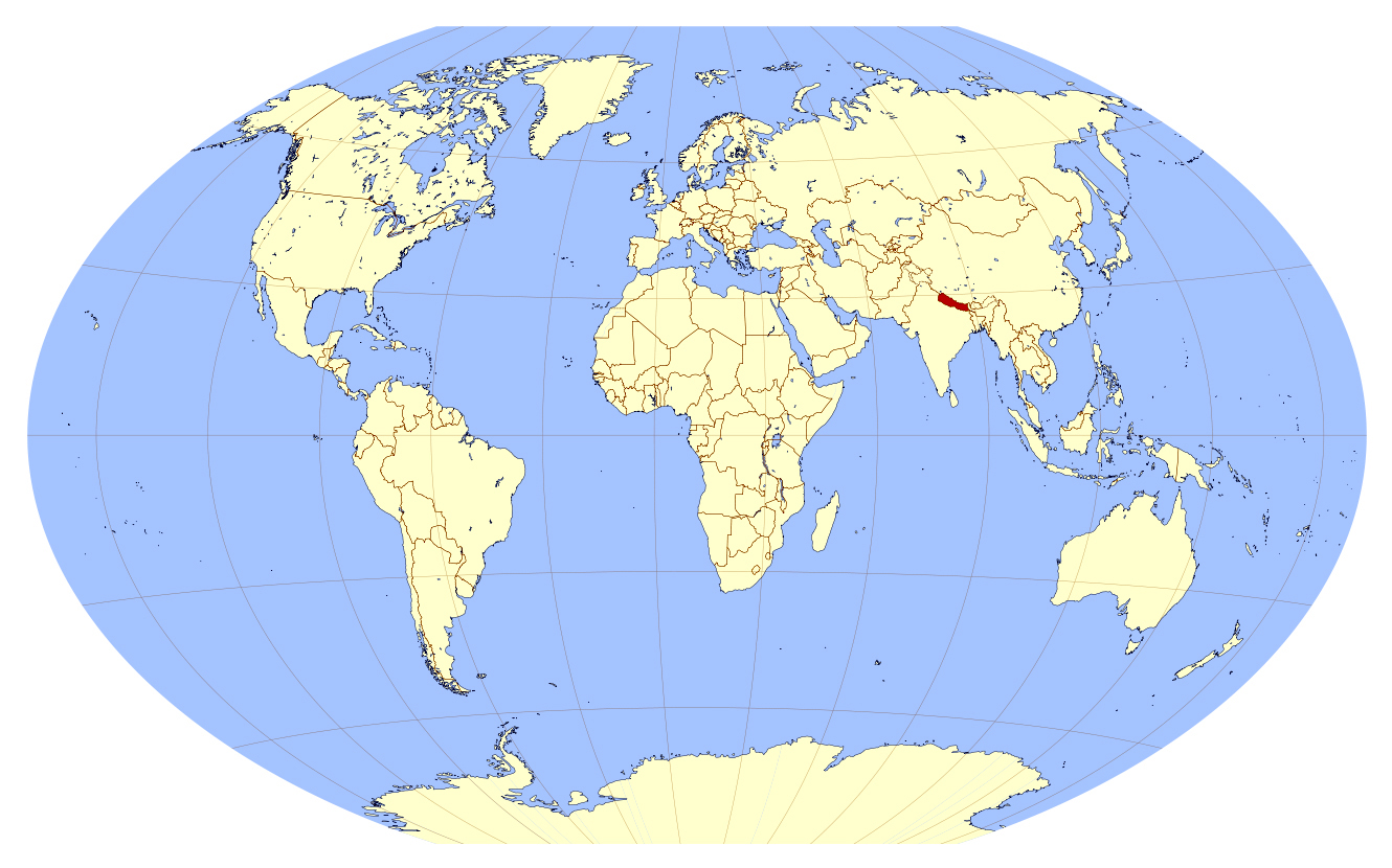 World Map Showing Nepal - United States Map