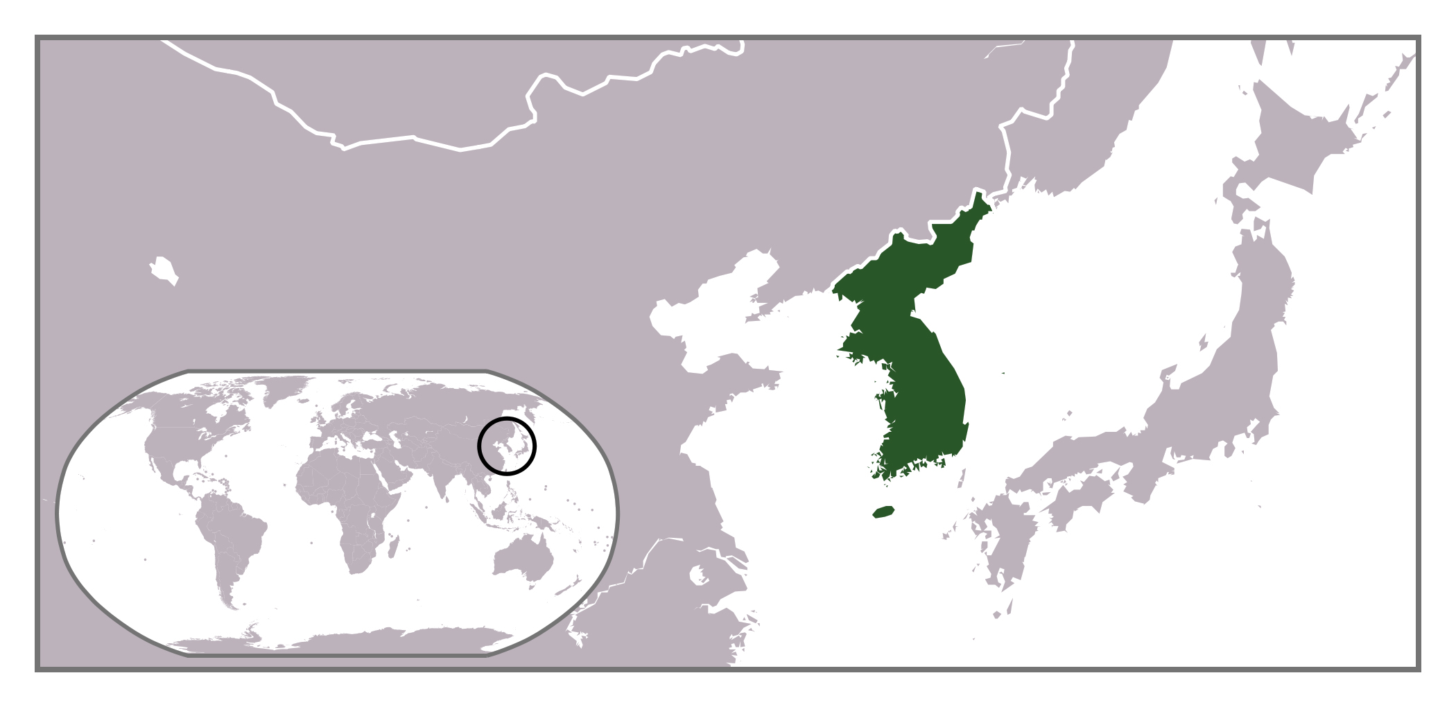 Large Location Map Of Korean Peninsula 