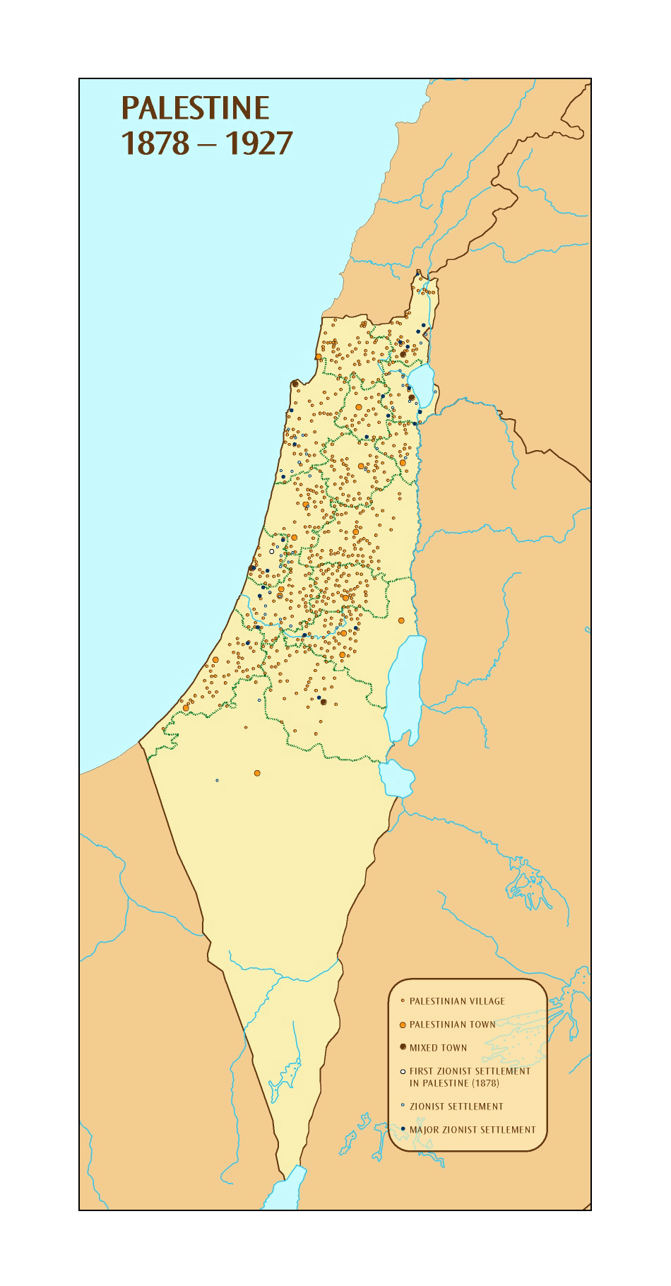 Detailed Map Of Palestine 1878 1927 