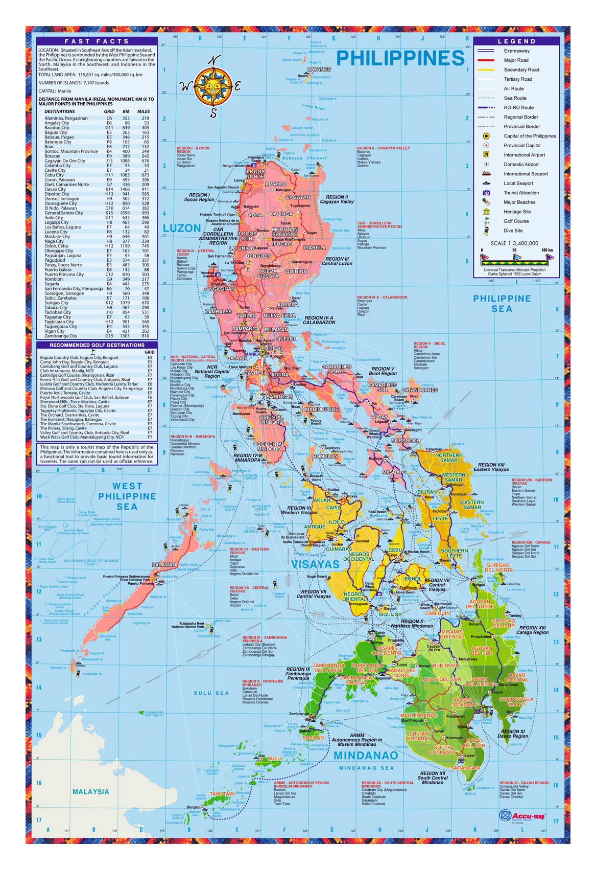 Detailed tourist map of Philippines | Philippines | Asia | Mapsland ...