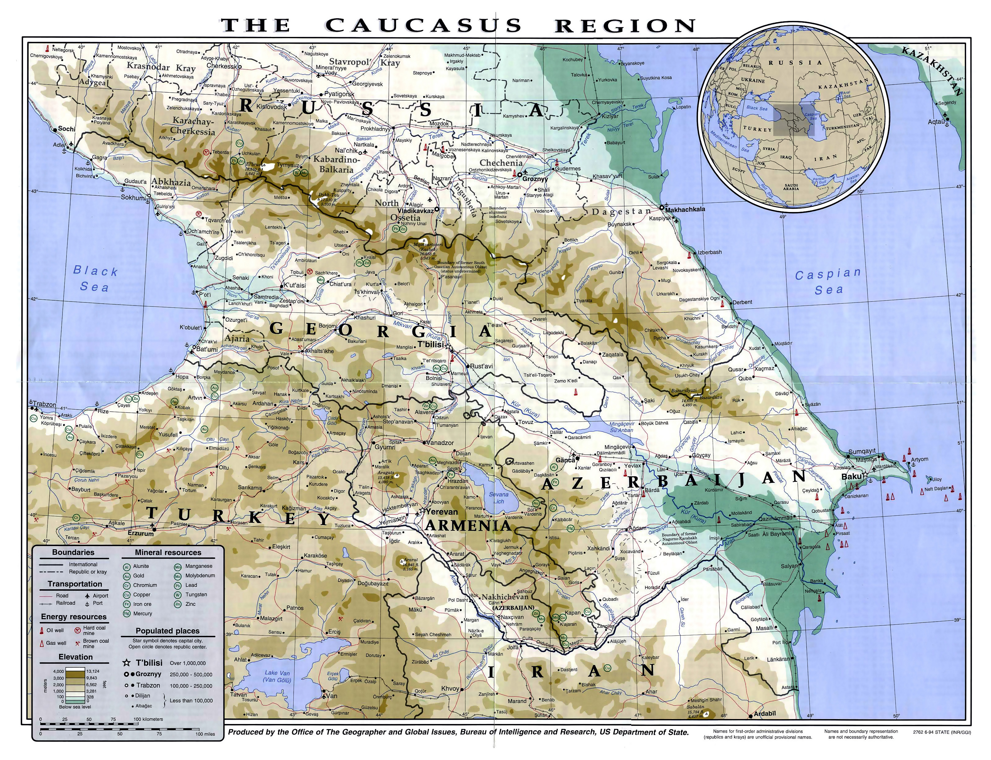 Political Map Of Caucasus