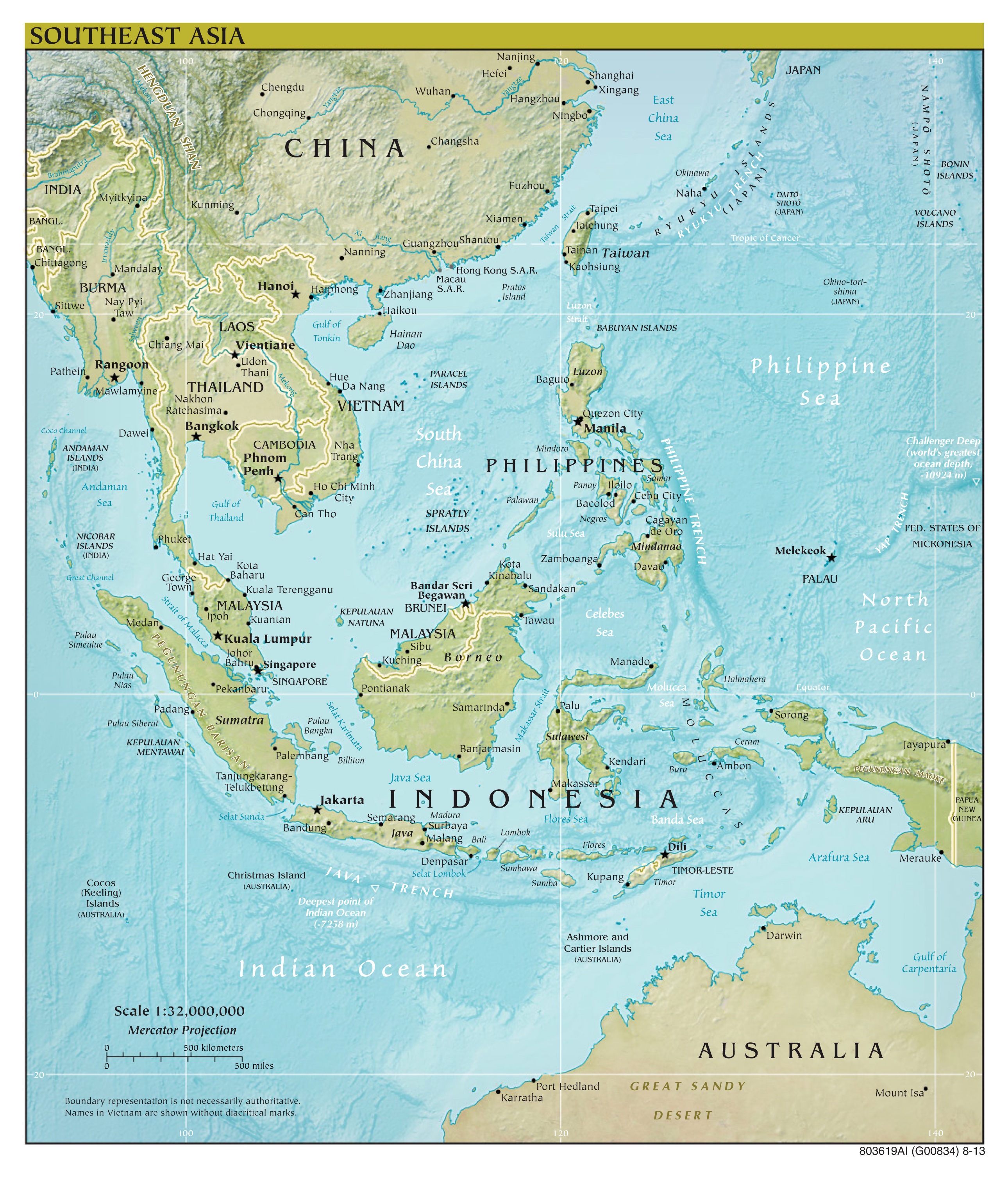 Large Scale Political Map Of Southeast Asia Vidiani Com Maps