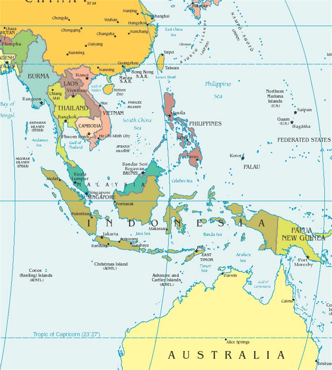 Political Map Of Southeast Asia Southeast Asia Asia Mapsland Maps Of The World