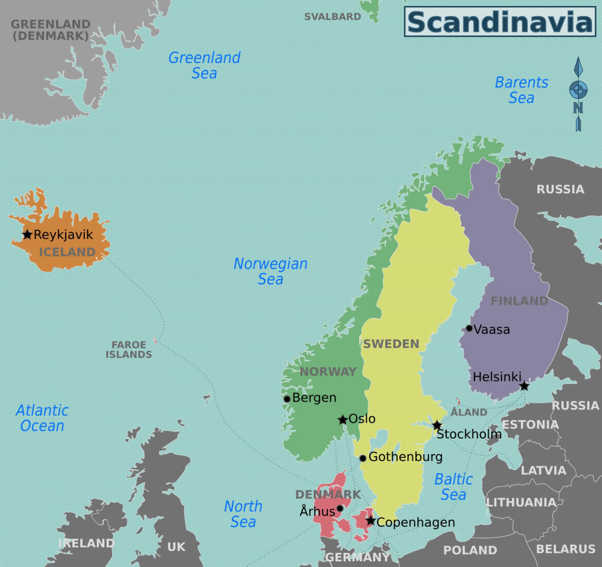 Large Regions Map Of Scandinavia Baltic And Scandinavia Europe 