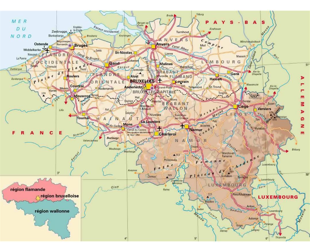 Maps of Belgium | Collection of maps of Belgium | Europe | Mapsland ...