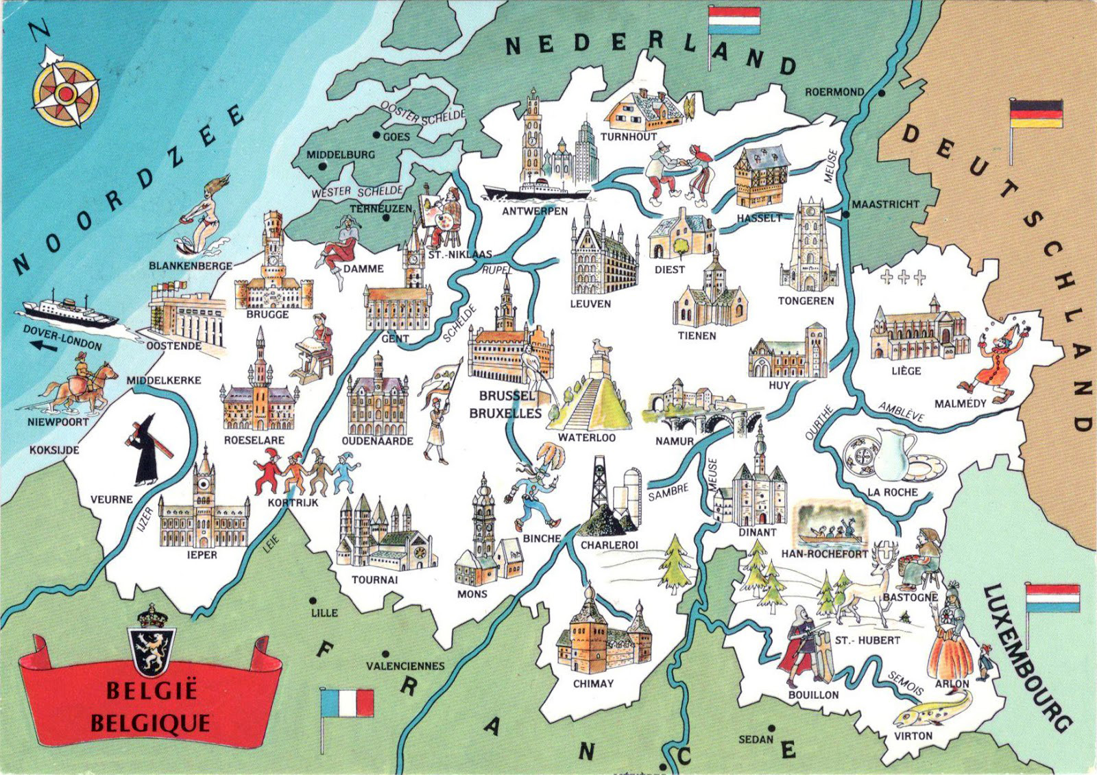 tourist map of belgium Large Detailed Tourist Illustrated Map Of Belgium Belgium tourist map of belgium