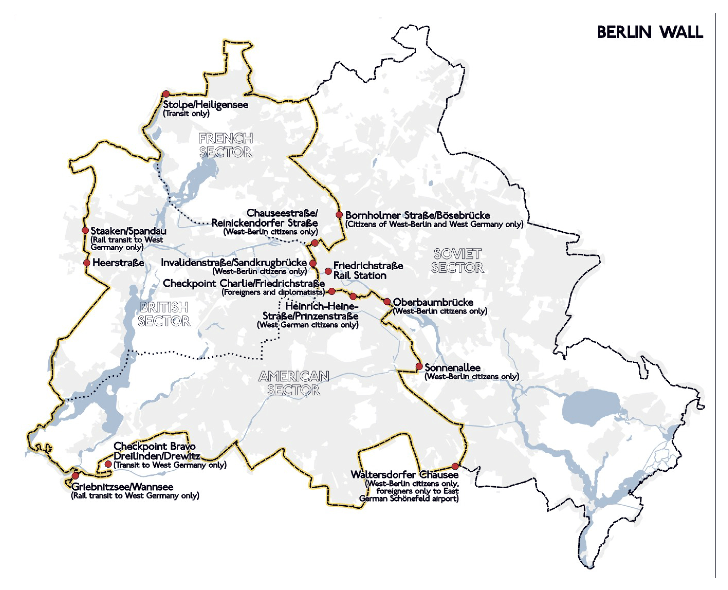 Large Berlin Wall map | Berlin | Germany | Europe | Mapsland | Maps of