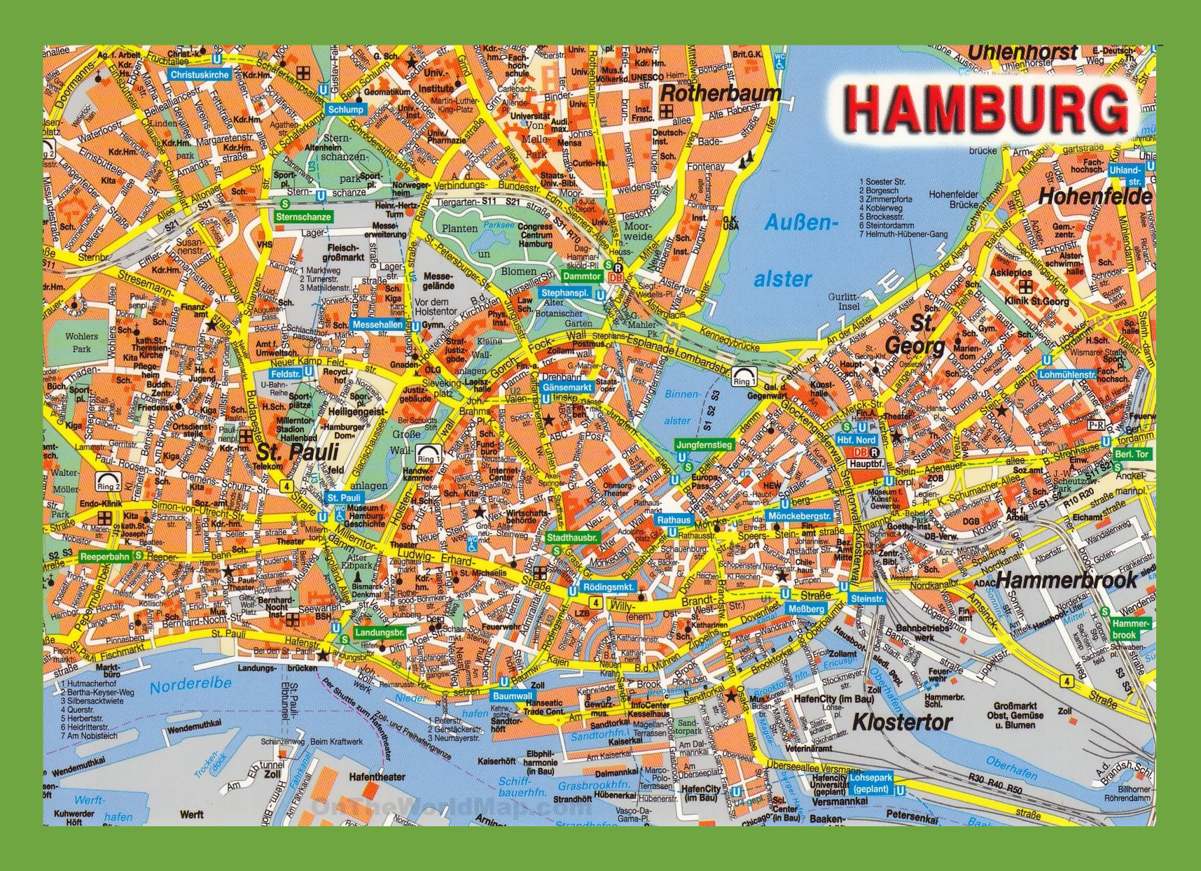 Tourist Map Of Hamburg