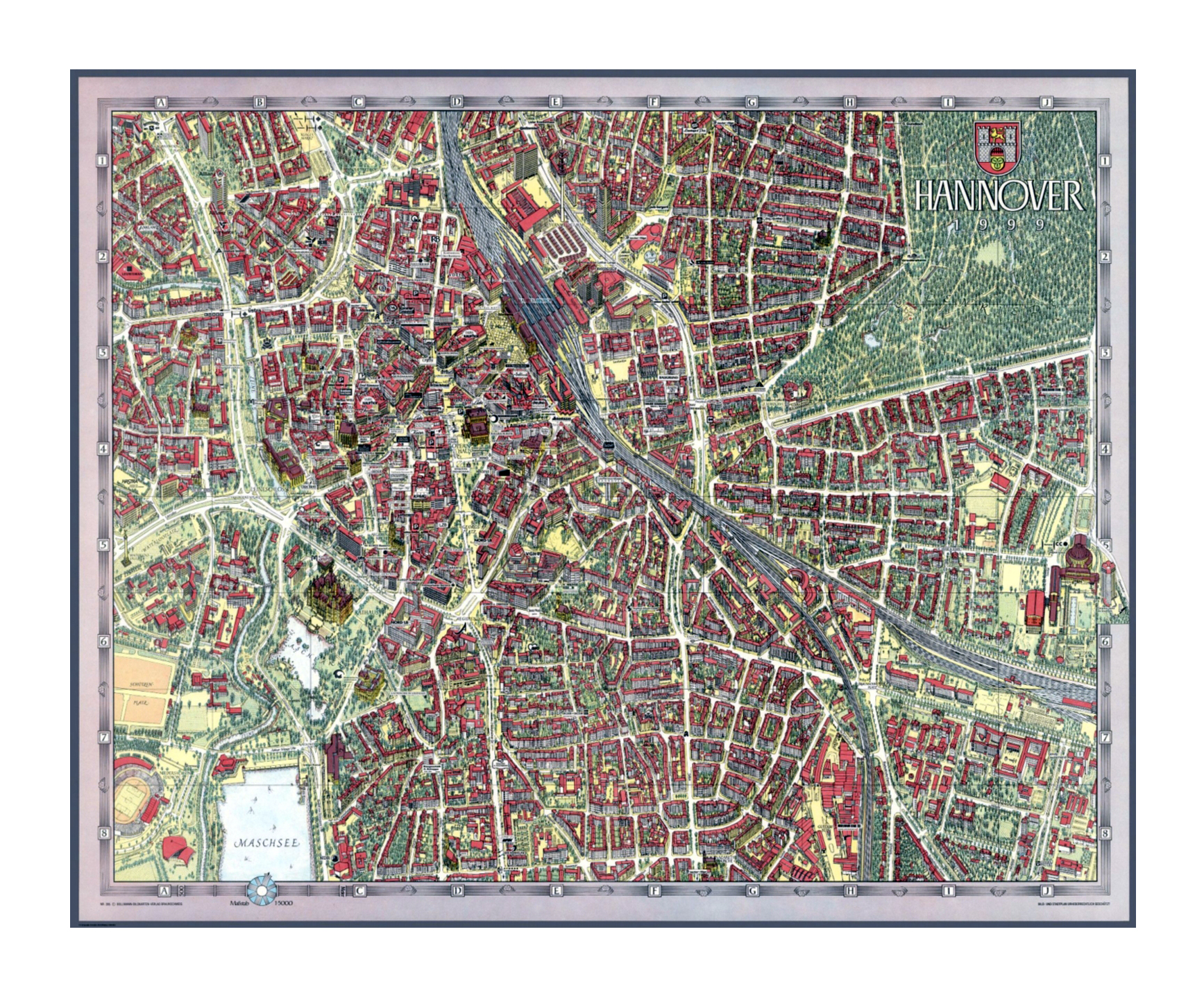 Detailed illustrated map of Hannover city  Hannover  Germany  Europe  Mapsland  Maps of the 