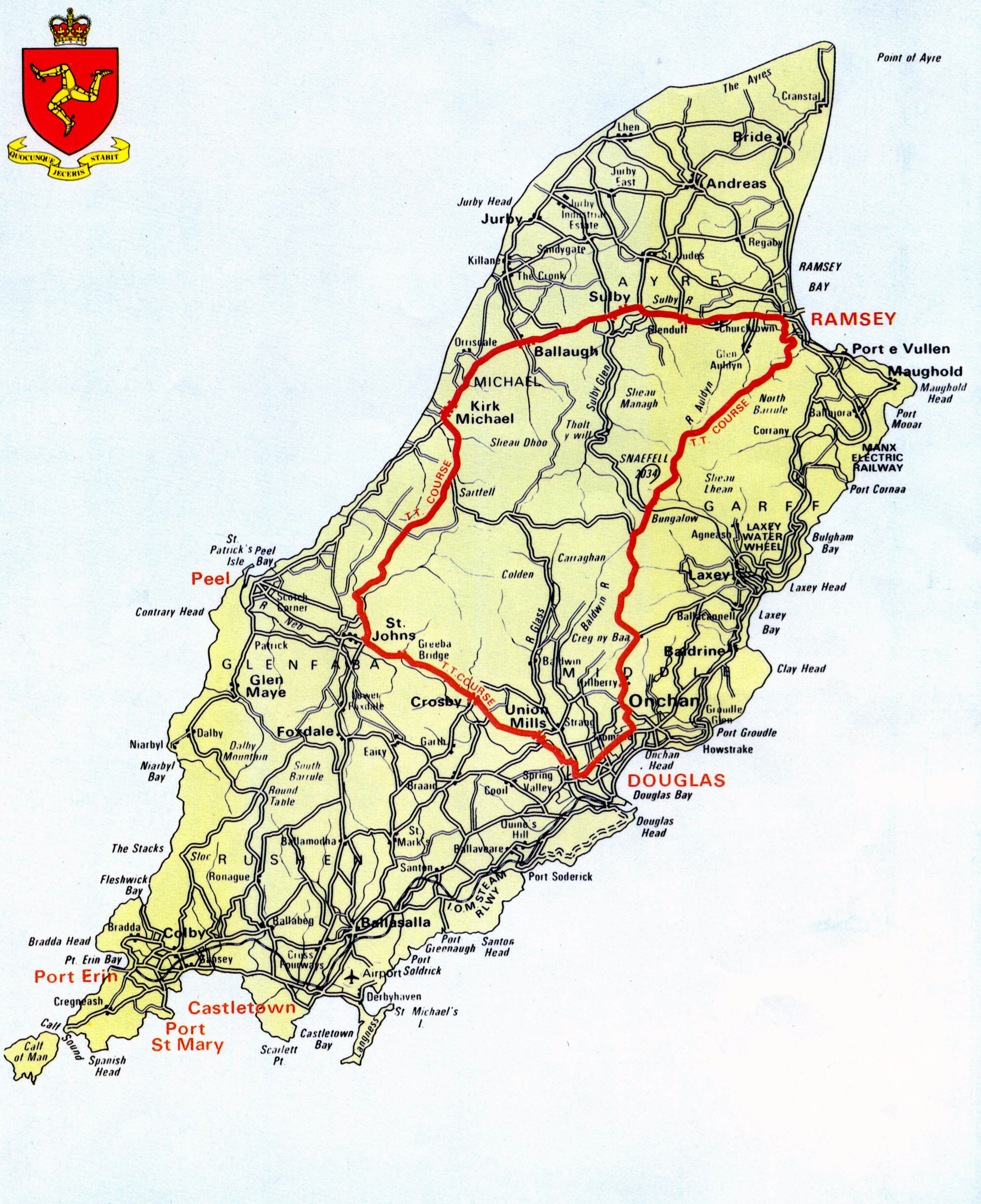 map of isle of man Large Scale Road Map Of Isle Of Man Isle Of Man Europe map of isle of man