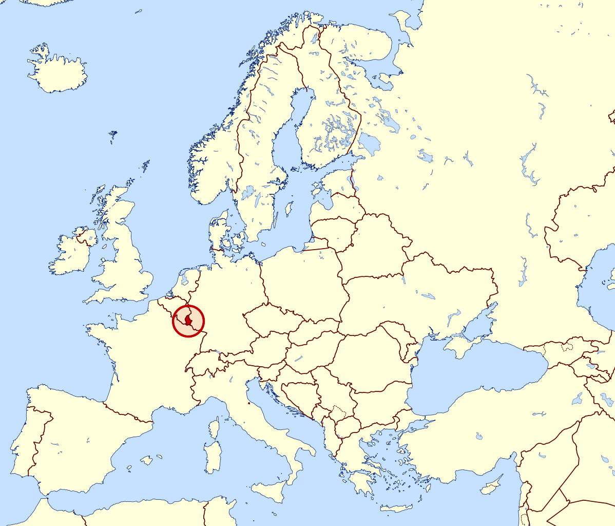 where is luxembourg located on a map of europe Large Location Map Of Luxembourg Luxembourg Europe Mapsland where is luxembourg located on a map of europe