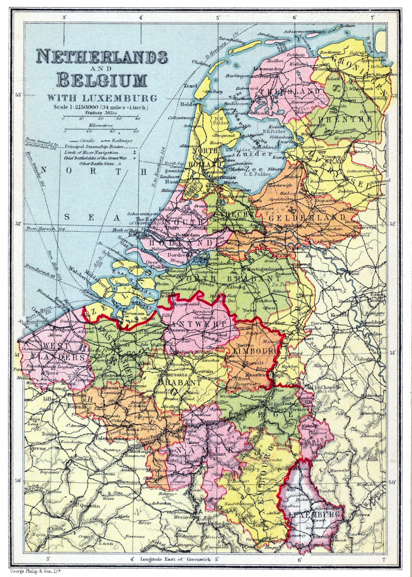 Large detailed old political and administrative map of Netherlands and ...