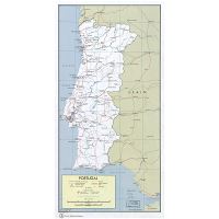 Large tourist map of Portugal with roads and cities, Portugal, Europe, Mapsland