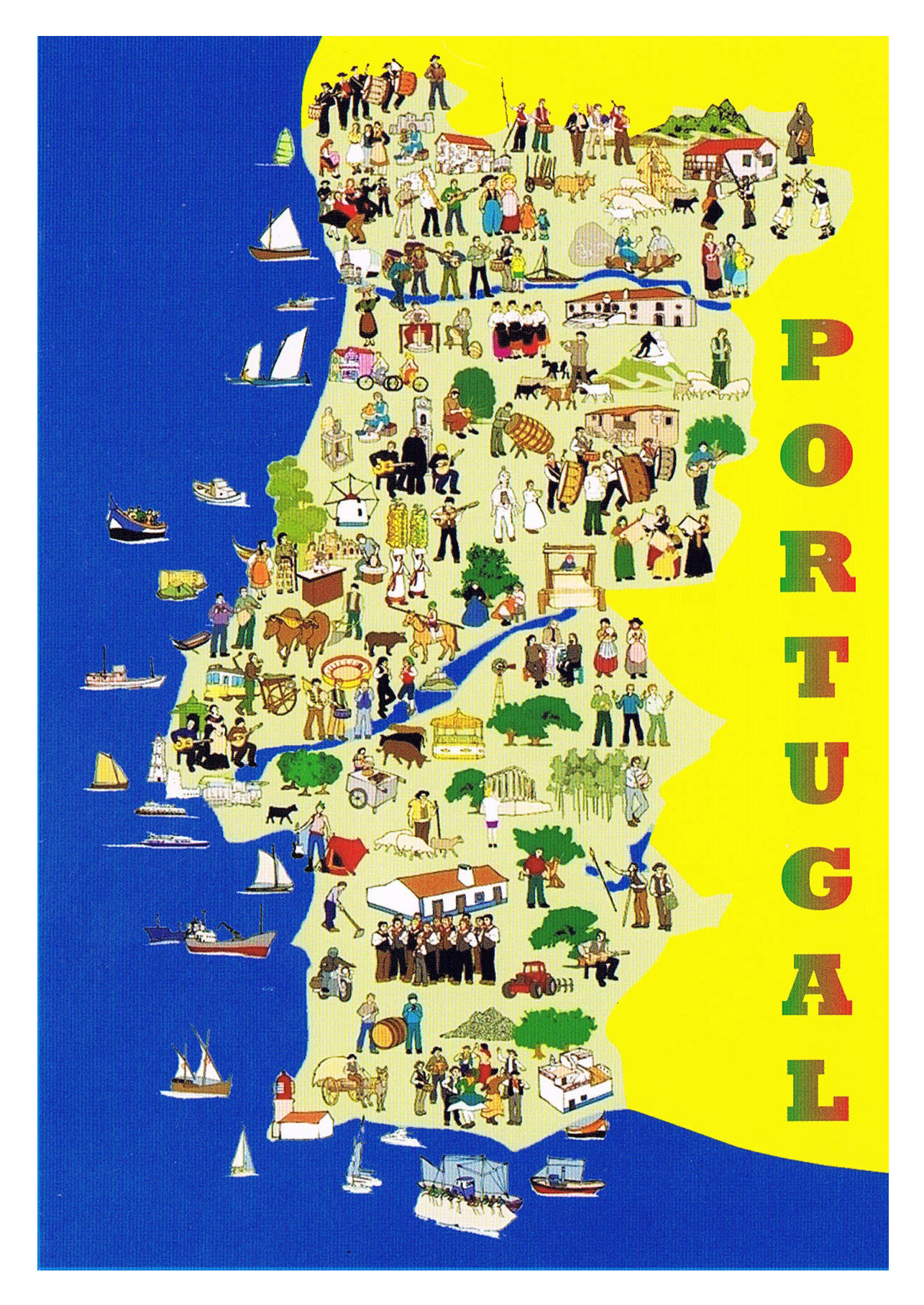 large-illustrated-map-of-portugal-portugal-europe-mapsland-maps