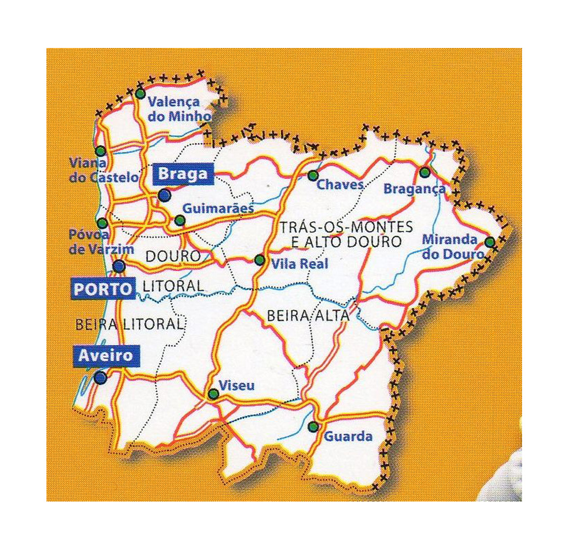 Norte Region Map  Wandering Portugal