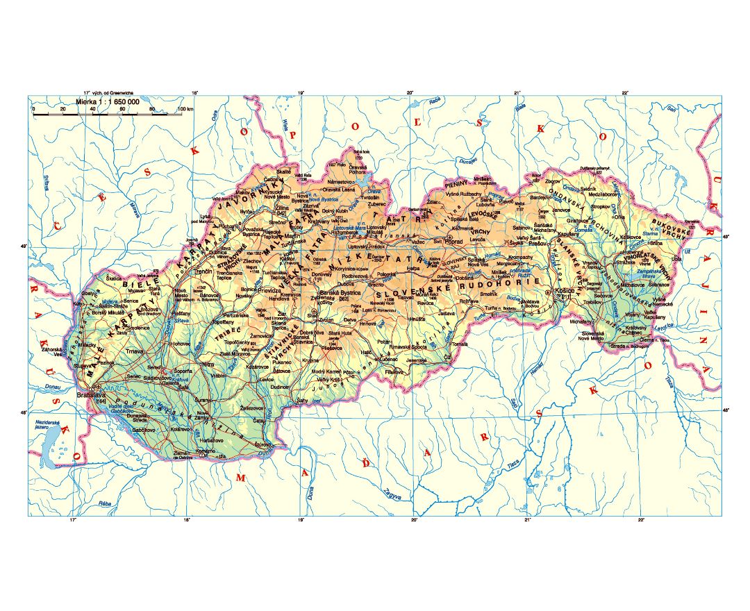 Maps of Slovakia | Collection of maps of Slovakia | Europe | Mapsland ...