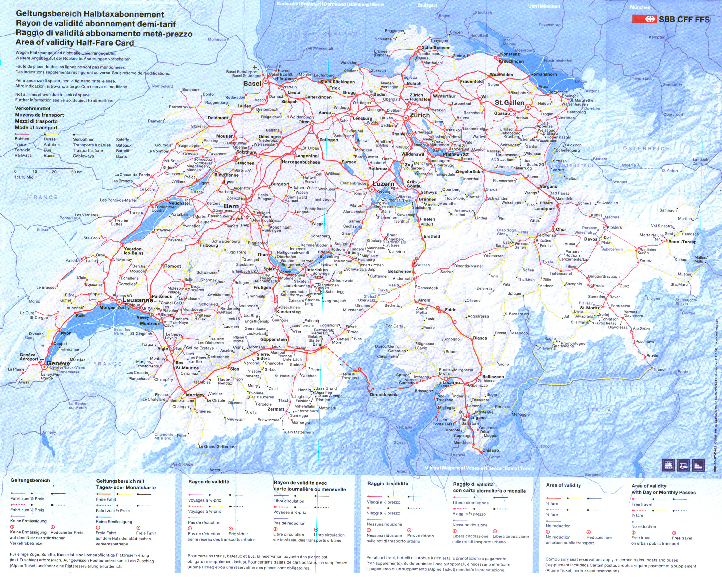 Swiss Rail Route Map