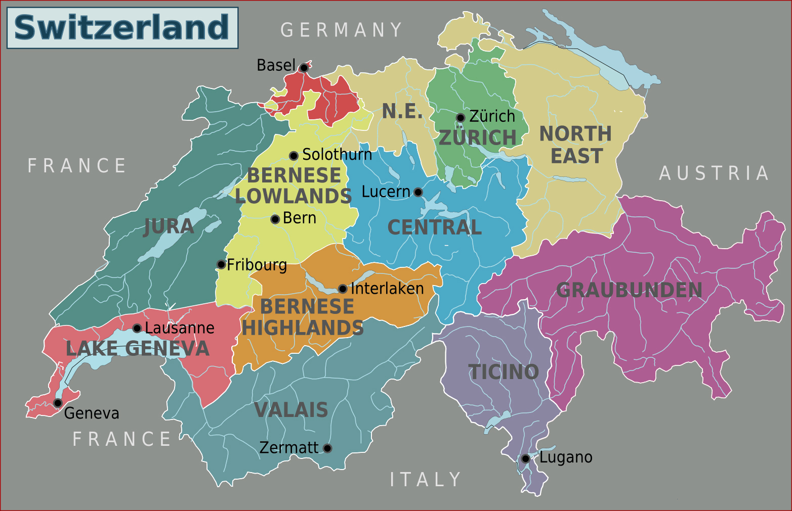 Switzerland Map Europe