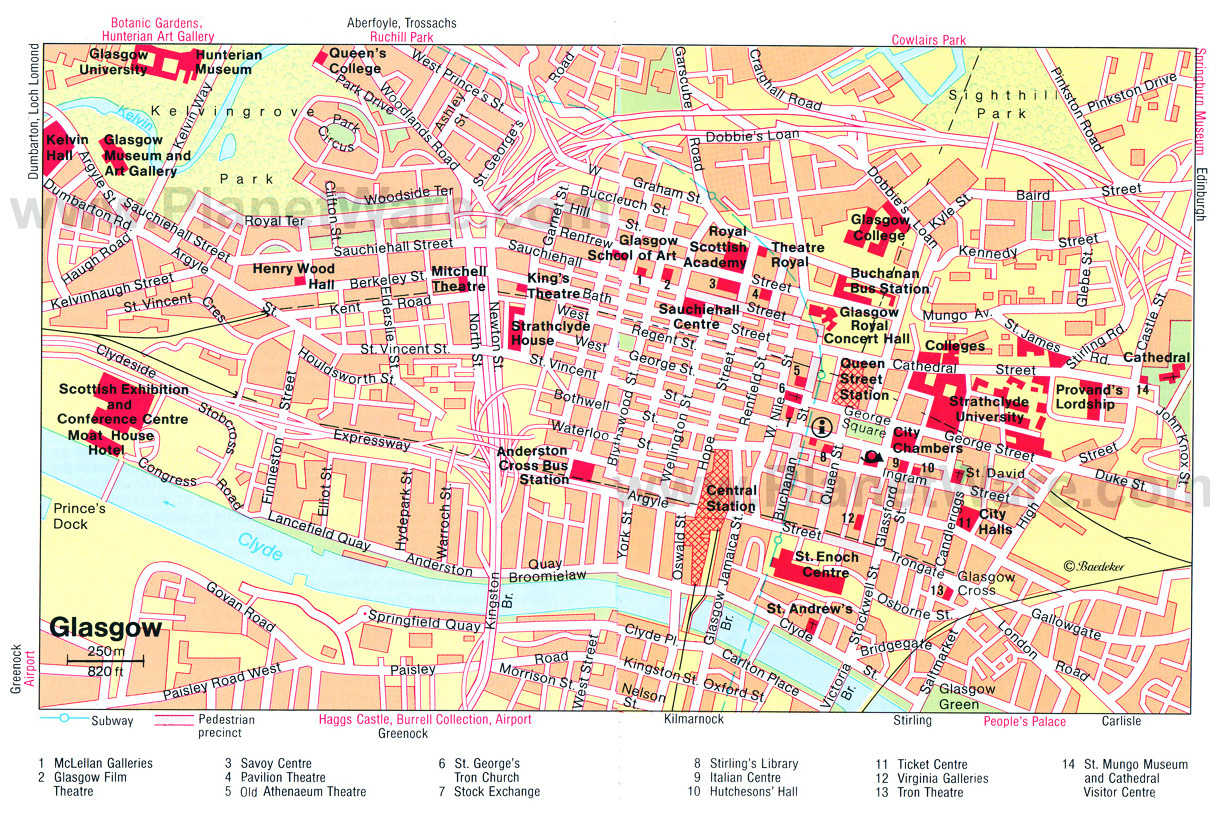 Map Of Glasgow City Centre Map Of The World