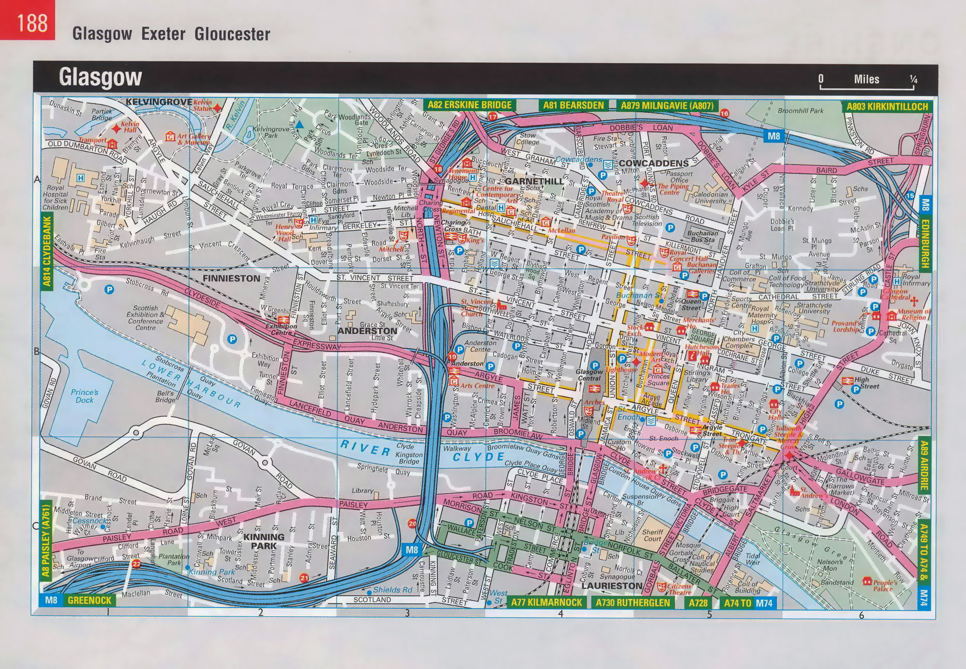 Street Map Of Glasgow City Centre Large Detailed Road Map Of Glasgow City Center | Glasgow | United Kingdom |  Europe | Mapsland | Maps Of The World