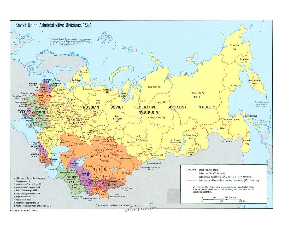 Ex Soviet Union Countries Map