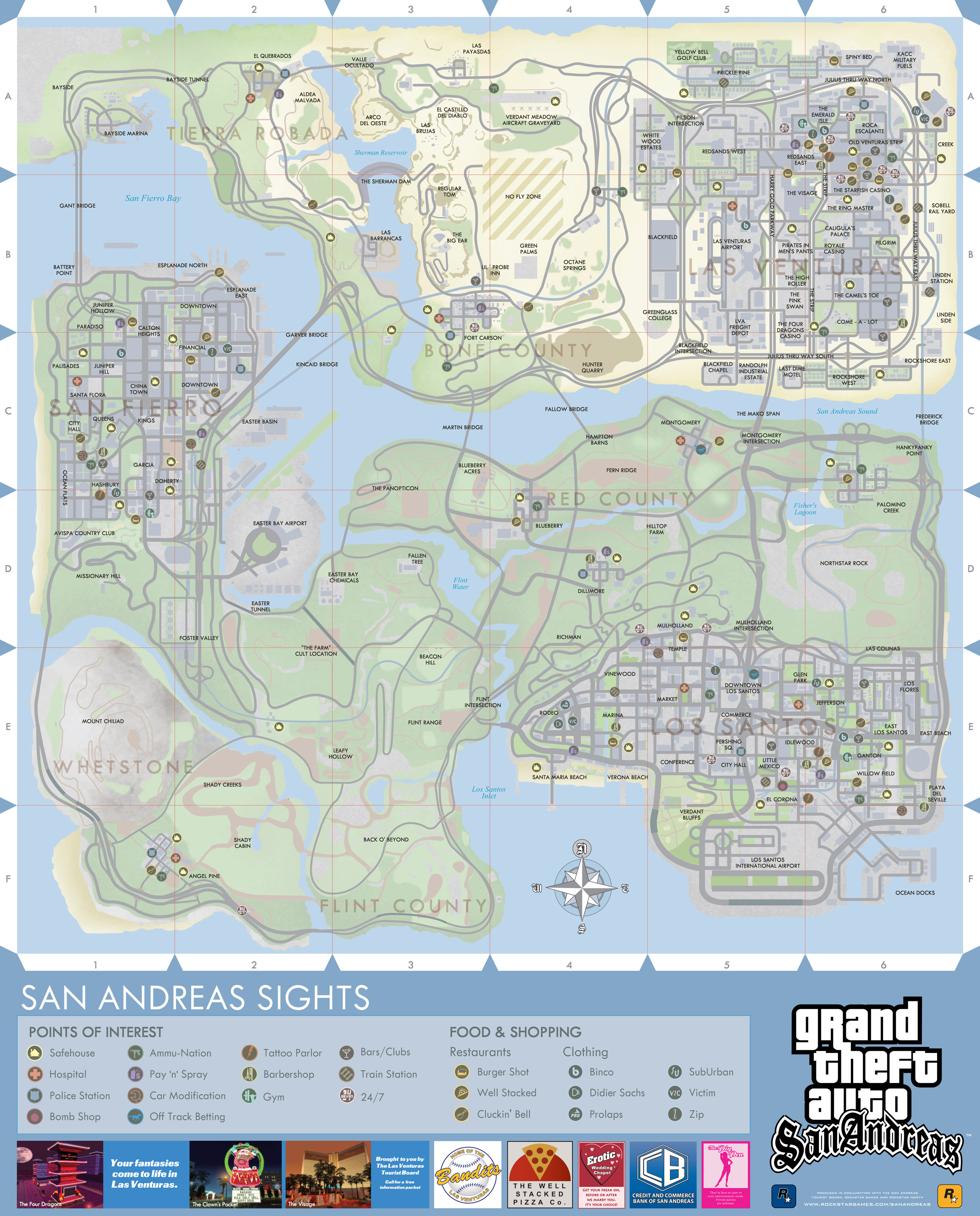 Large detailed map of GTA San Andreas | Games | Mapsland | Maps of the ...