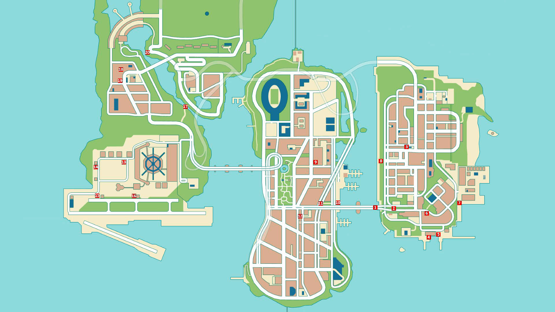 Large map of GTA 3 | Games | Mapsland | Maps of the World