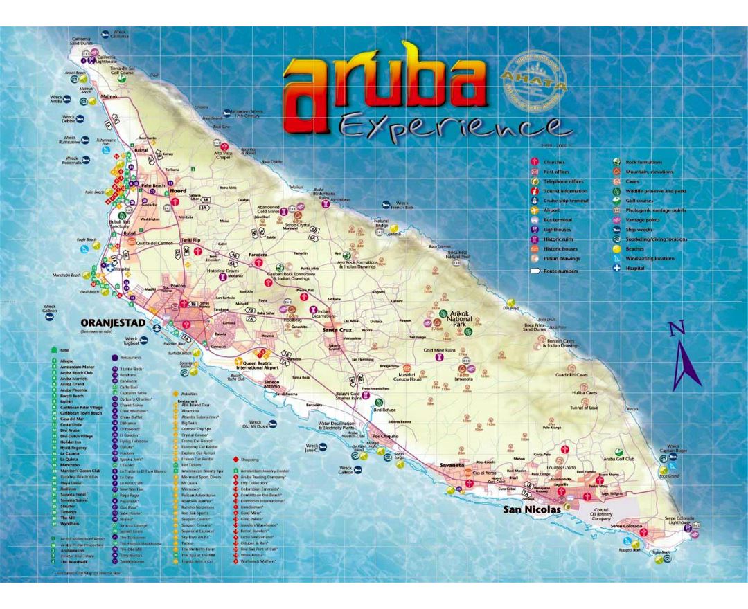 Aruba Caribbean Food Maps of Aruba Collection of maps of Aruba North 