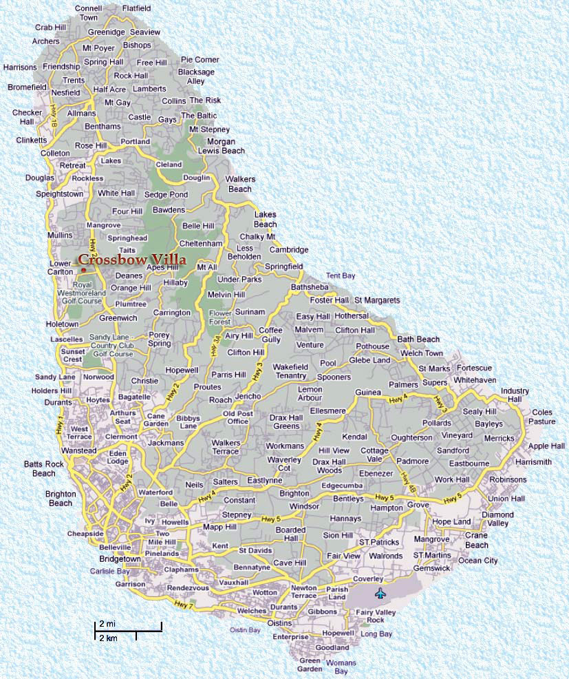 Road Map Of Barbados