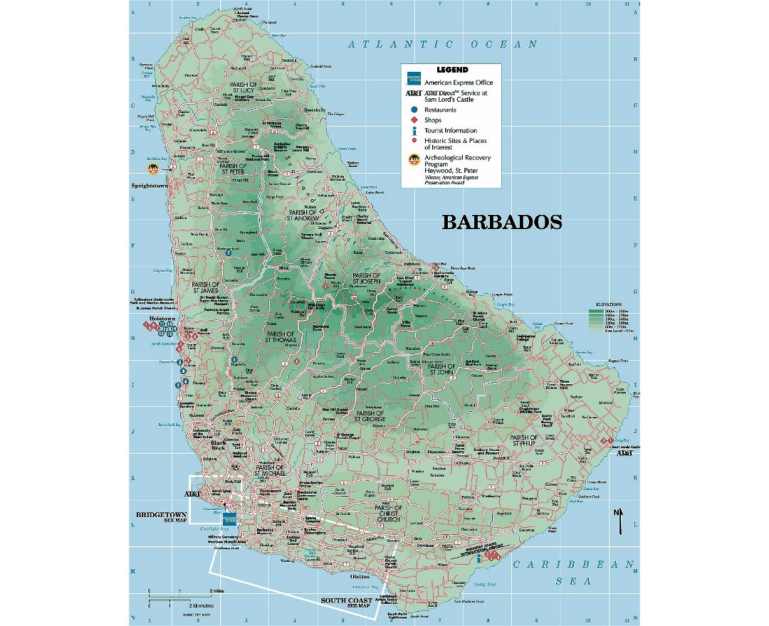 Detailed Map Of Barbados