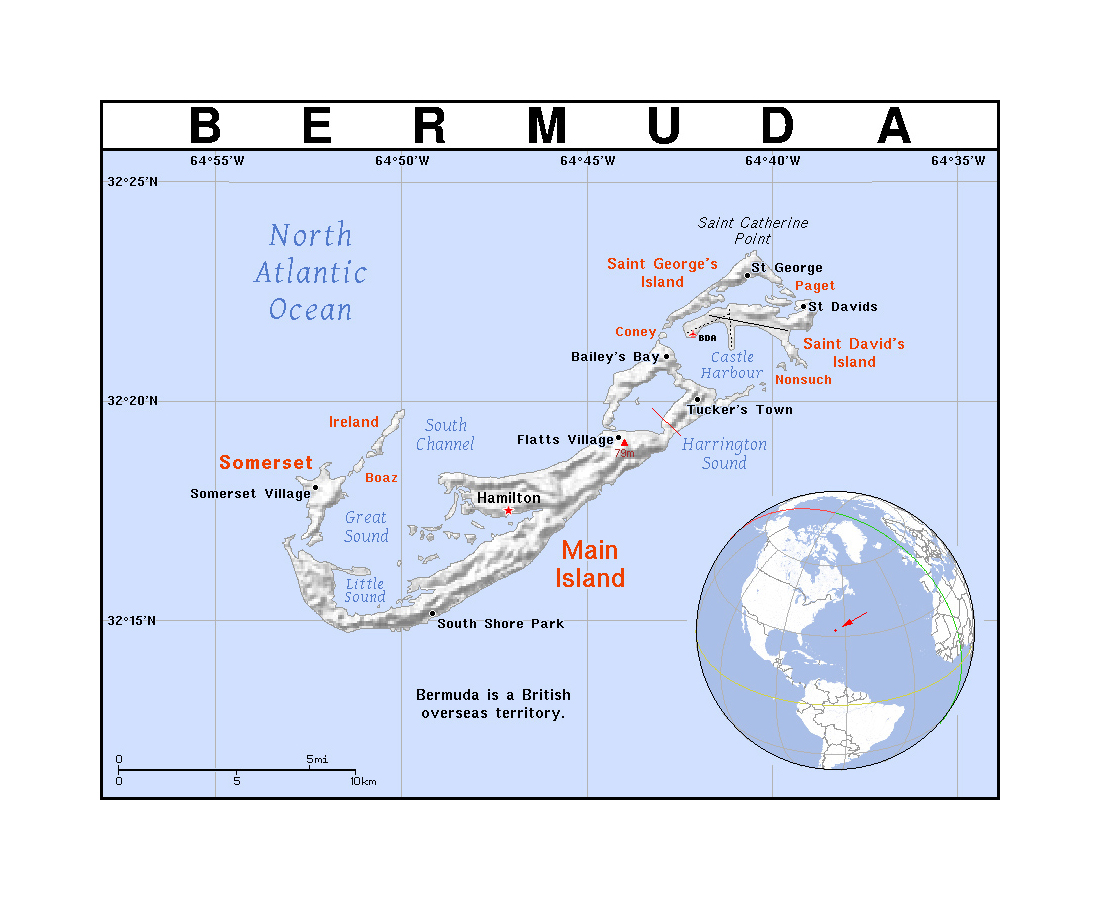 Bermuda Tourist Map Detailed
