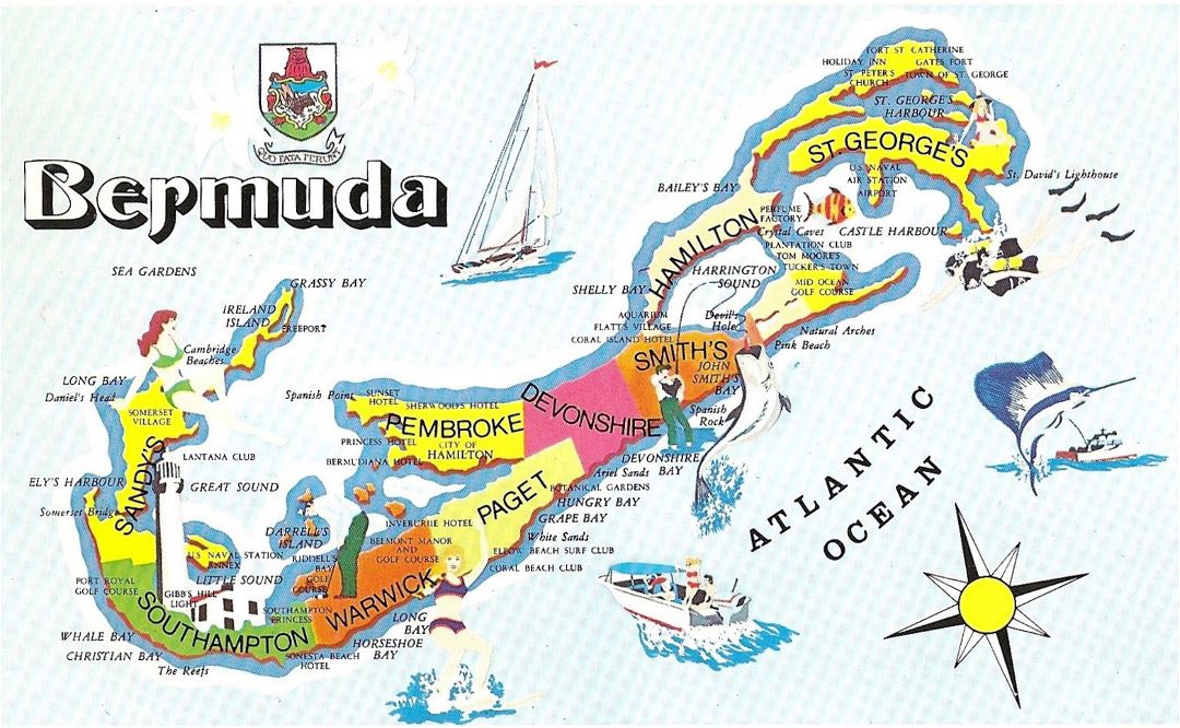 Large Travel Illustrated Map Of Bermuda Small 